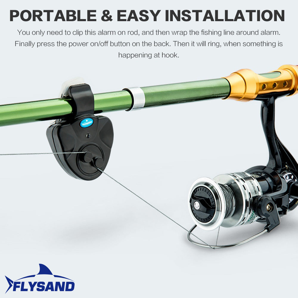 Electronic Fishing Bite Alarm with Rod Clip – Sound &amp; Light Alert