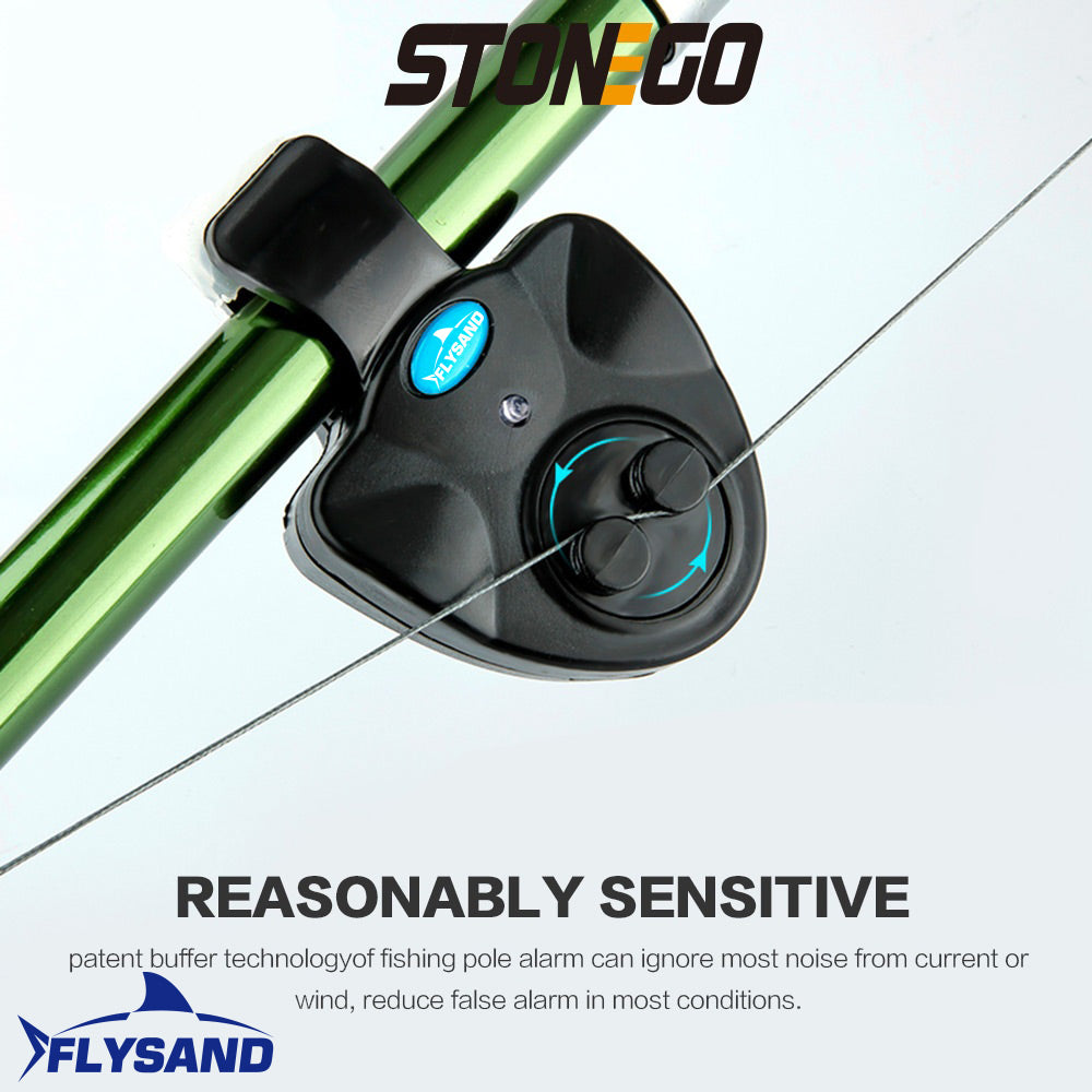 Electronic Fishing Bite Alarm with Rod Clip – Sound &amp; Light Alert