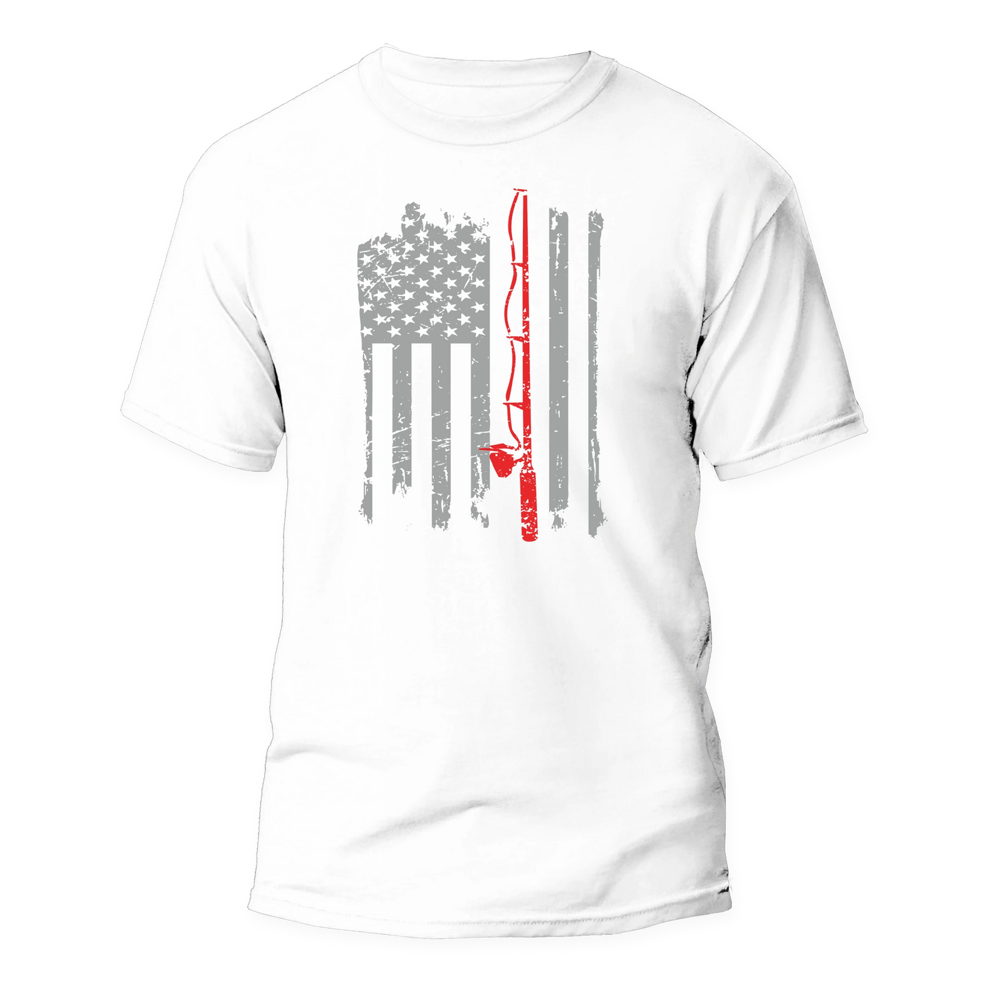 Fishing Rod American Flag T-Shirt – Unisex Patriotic Fishing Tee