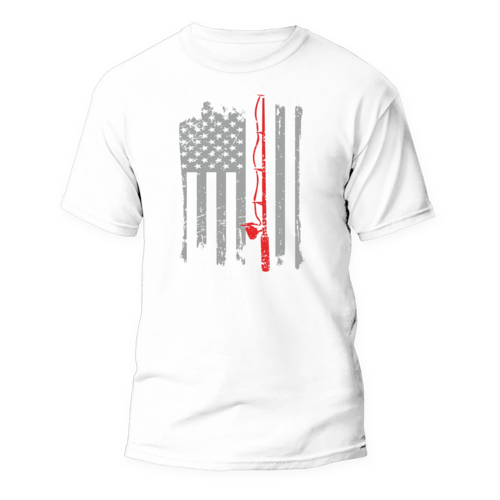 Fishing Rod American Flag T-Shirt – Unisex Patriotic Fishing Tee