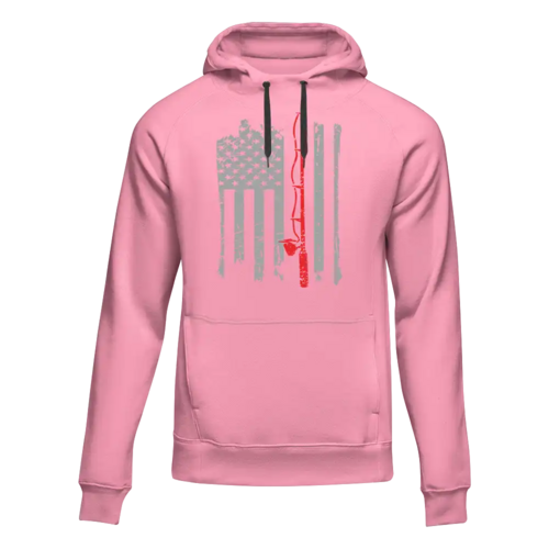 Fishing Rod American Flag Hoodie – Unisex Patriotic Fishing Sweatshirt