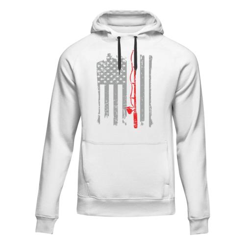 Fishing Rod American Flag Hoodie – Unisex Patriotic Fishing Sweatshirt