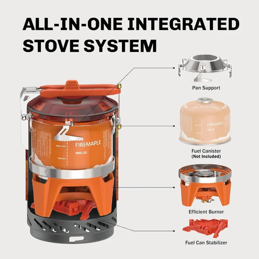 fixed star x2 backpacking and camping stove system compact ultralight propane ready cooking gear with fast boil time wind resistant heat exchange and all in one nesting design for hikers and outdoor adventures