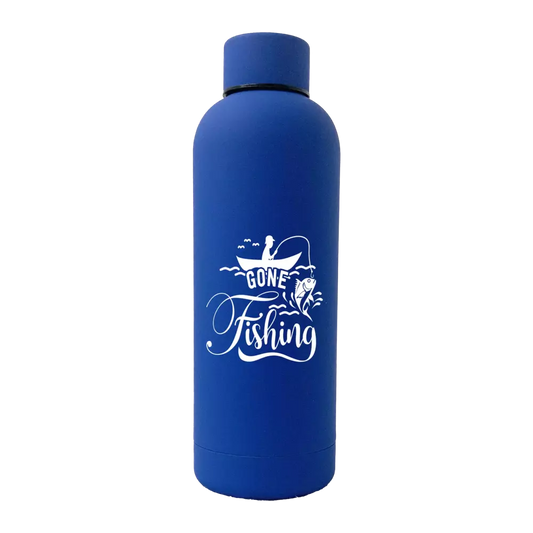 17 oz stainless steel water bottle with rubberized finish and vacuum insulation. Lightweight, leakproof, and BPA-free—keeps drinks hot or cold for hours. Perfect for outdoor adventures or daily use.
