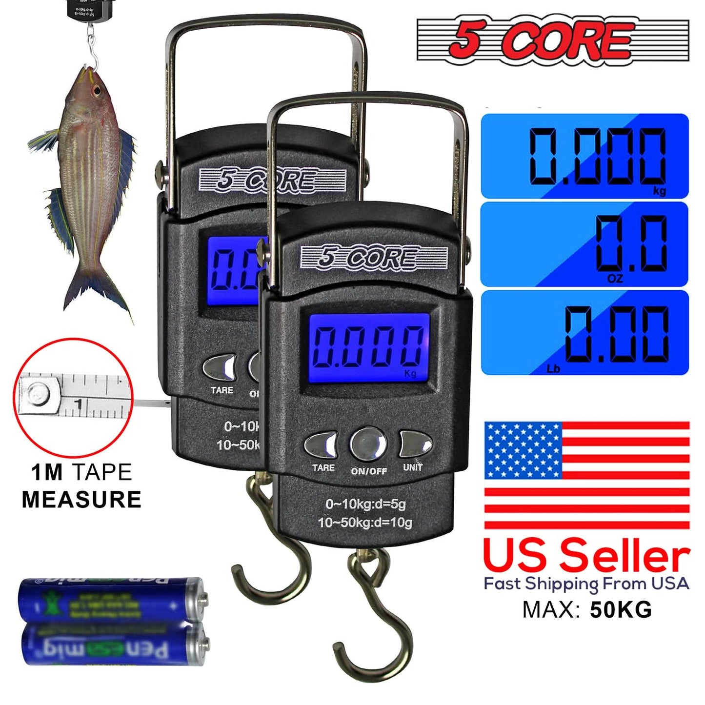 Digital Fishing Scale with Measuring Tape – Precise, Durable &amp; Portable for Anglers