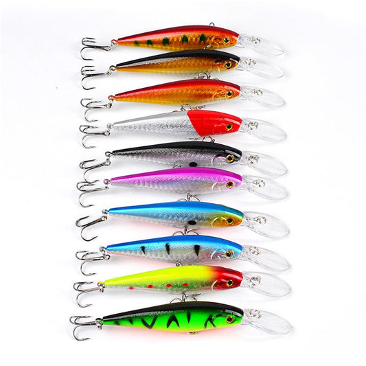 Realistic walleye crankbait fishing lure in natural minnow colors for freshwater fishing