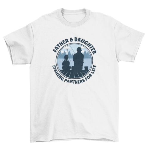 Father and Daughter Fishing Partners for Life T-Shirt – Family Badge Design