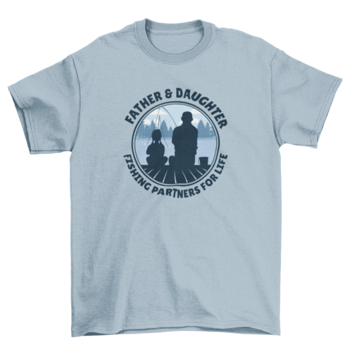 Father and Daughter Fishing Partners for Life T-Shirt – Family Badge Design