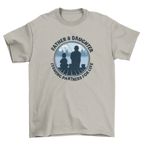 Father and Daughter Fishing Partners for Life T-Shirt – Family Badge Design