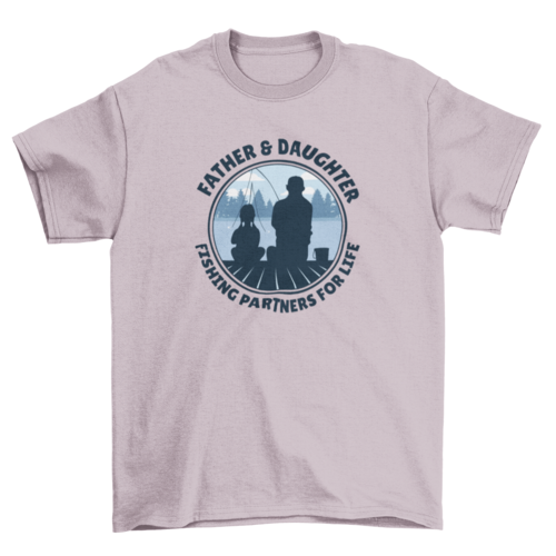 Father and Daughter Fishing Partners for Life T-Shirt – Family Badge Design