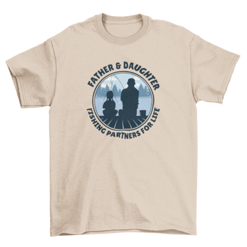 Father and Daughter Fishing Partners for Life T-Shirt – Family Badge Design