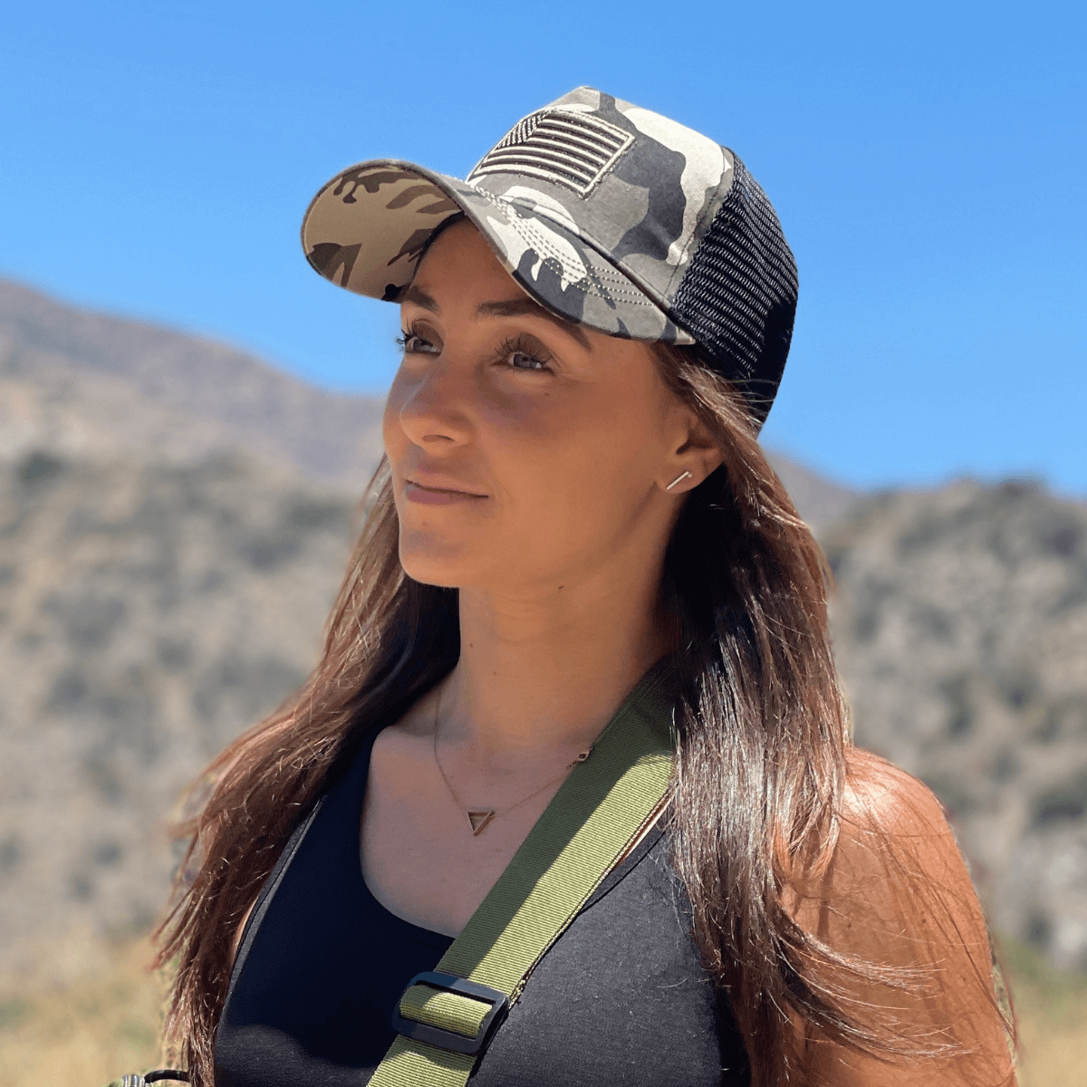 American Flag Trucker Hat – Breathable Mesh, Adjustable Snapback