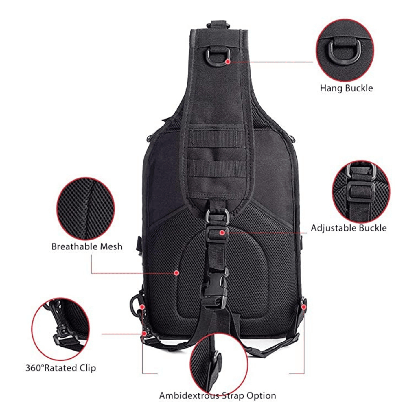 Tactical Sling Backpack 15L – Military MOLLE Shoulder Bag for Outdoor