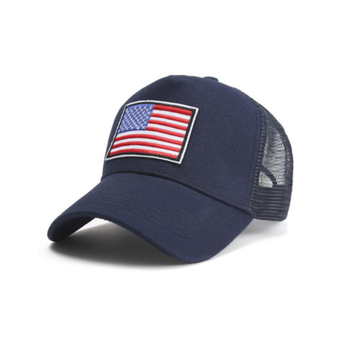 American Flag Trucker Hat – Breathable Mesh, Adjustable Snapback