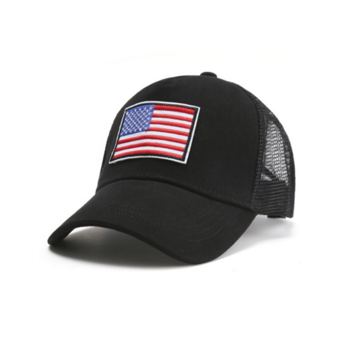American Flag Trucker Hat – Breathable Mesh, Adjustable Snapback