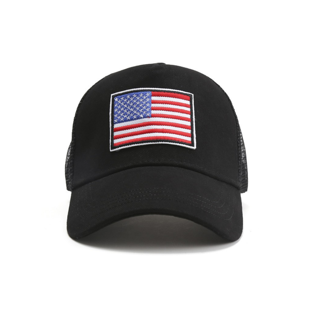 American Flag Trucker Hat – Breathable Mesh, Adjustable Snapback