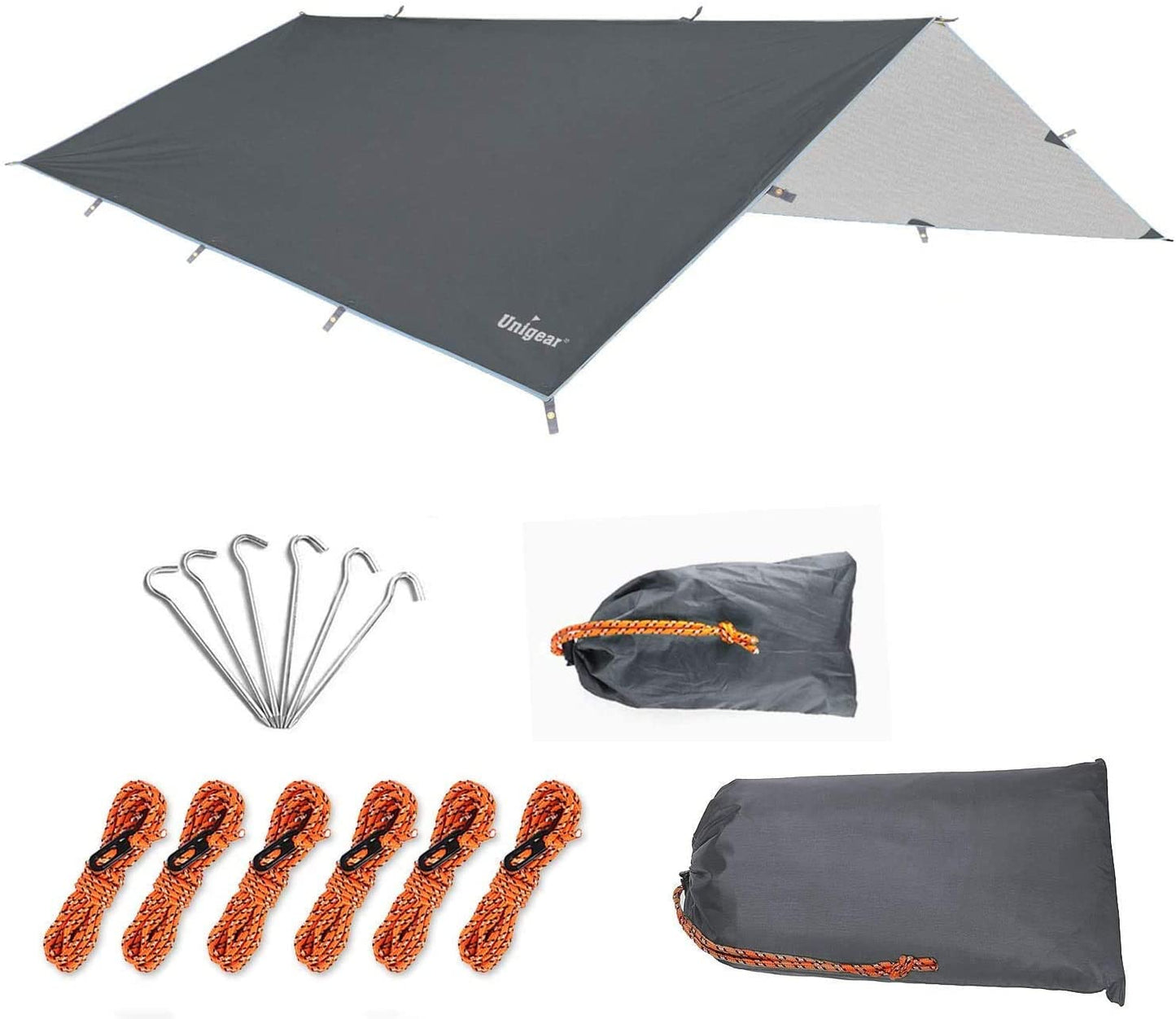 Rainproof Camping Tarp Shelter – Waterproof Outdoor Tarp for Hiking, Backpacking &amp; Survival