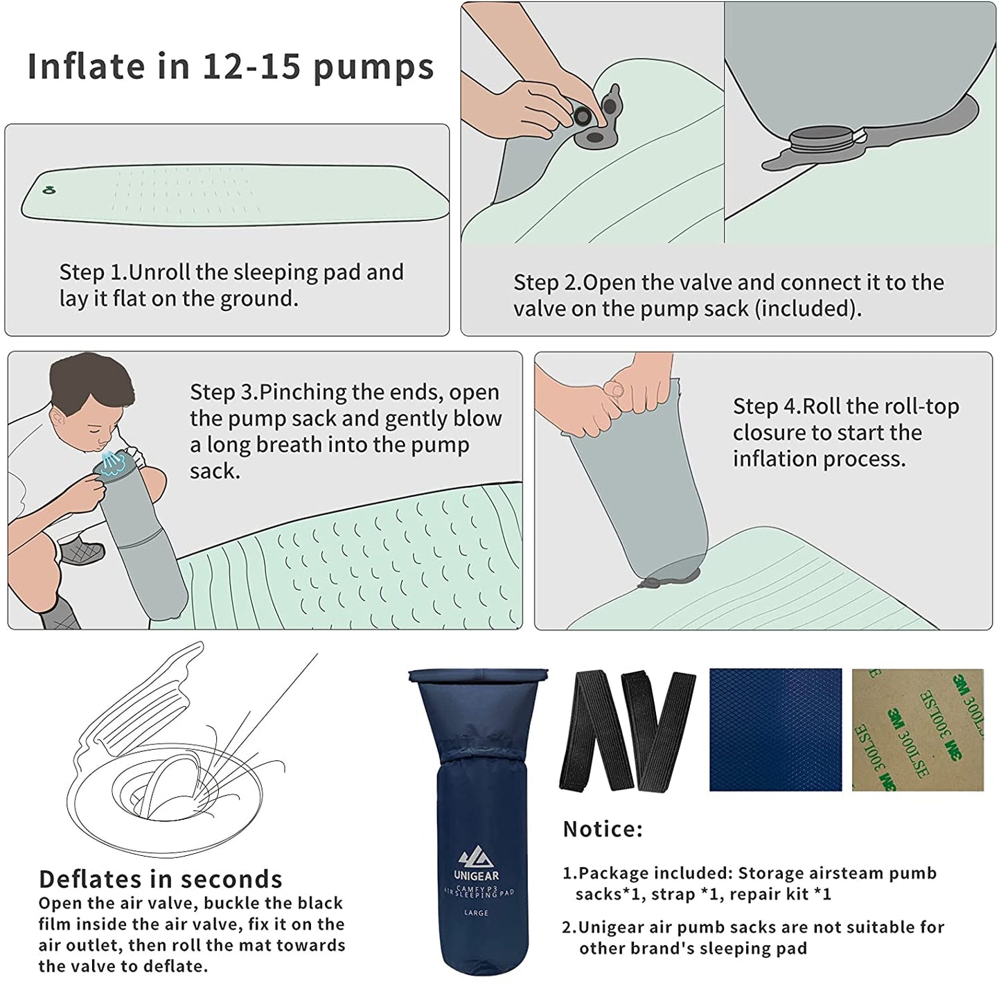 Camfy P3 Air Sleeping Pad – Lightweight, Durable, and Ergonomic for Backpacking &amp; Camping