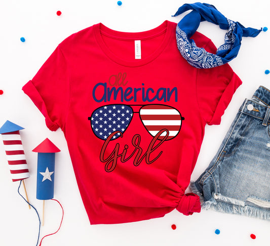 All American Girl T-Shirt – 4th of July Graphic Tee