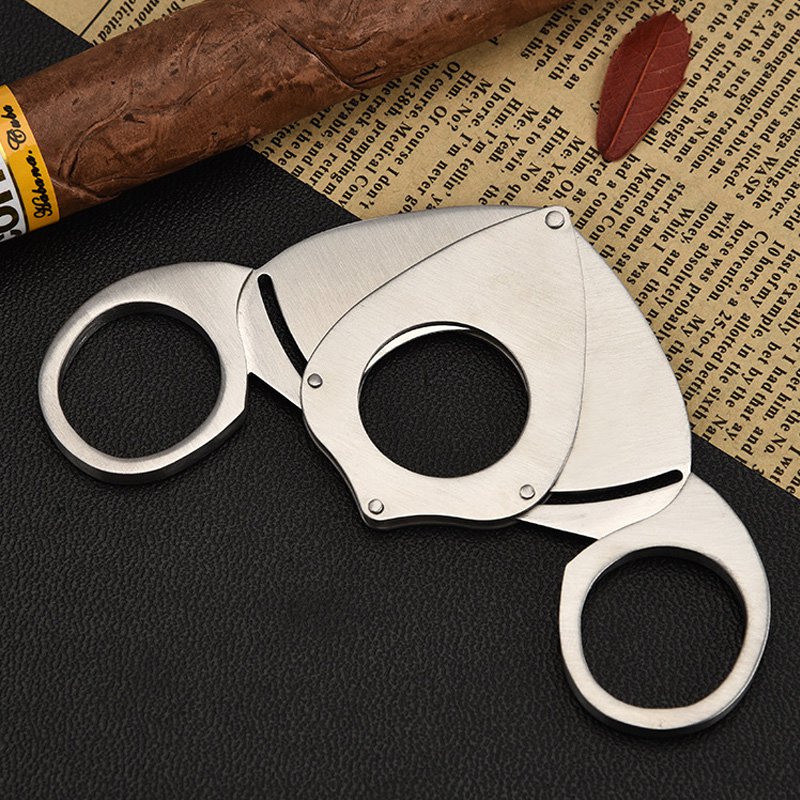 Premium Stainless Steel Scissors Cigar Cutter – Precision Double Blade Design