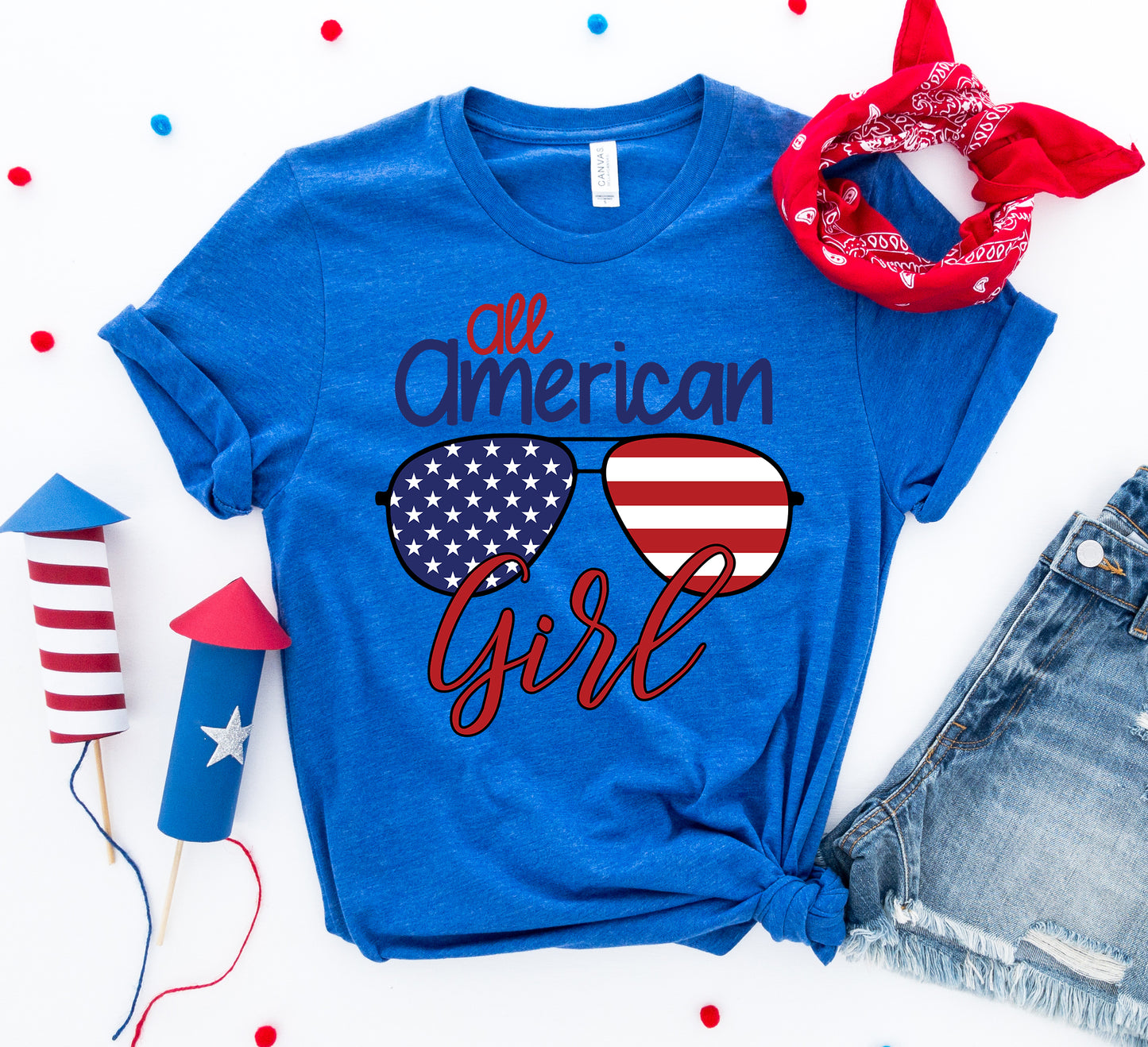 All American Girl T-Shirt – 4th of July Graphic Tee