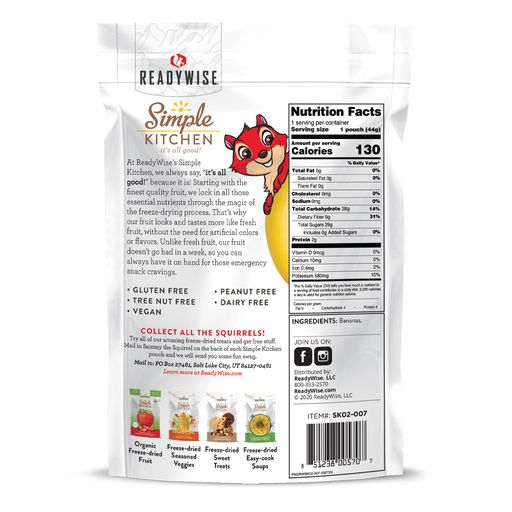 6-pack of freeze-dried Bananas