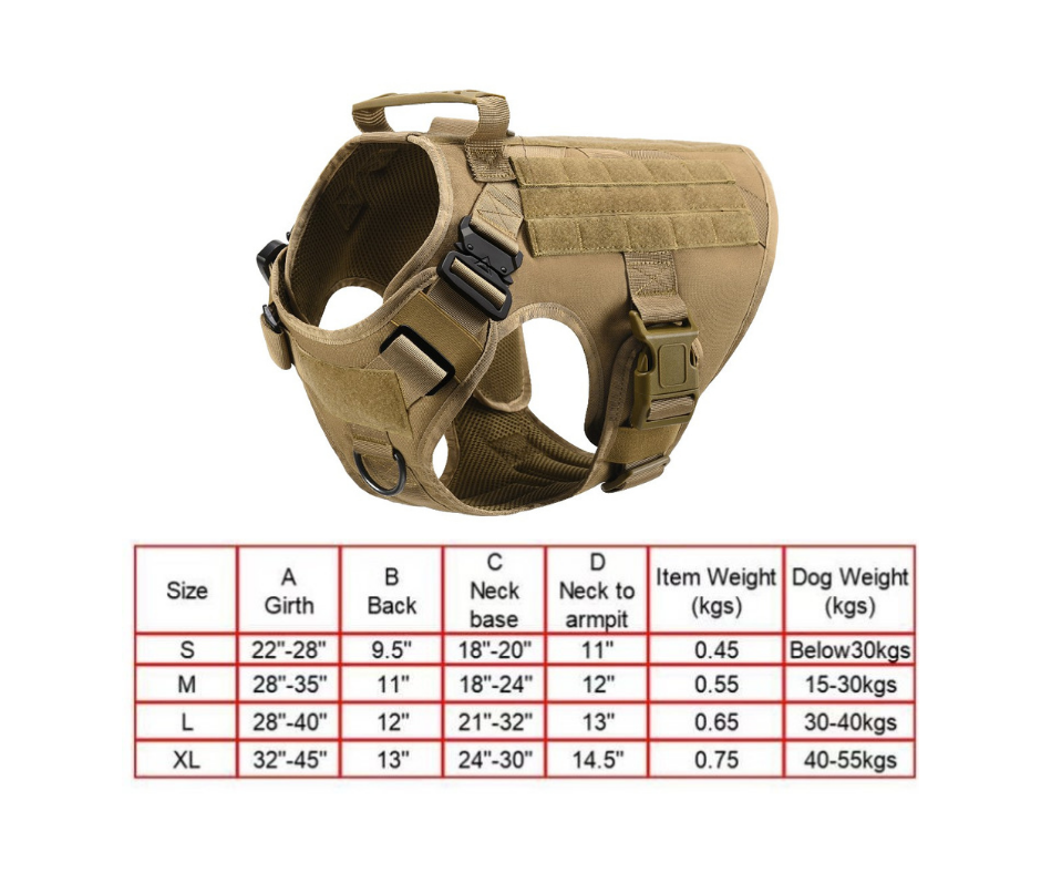 Military Dog Tactical Harness and Leash Set – Adjustable, Durable &amp; Fast Shipping