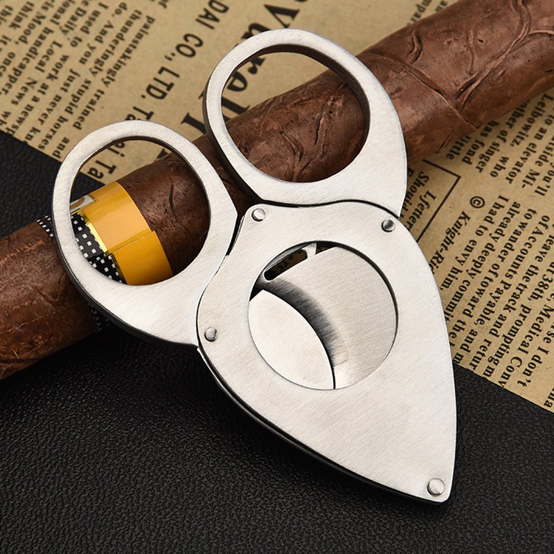 Premium Stainless Steel Scissors Cigar Cutter – Precision Double Blade Design