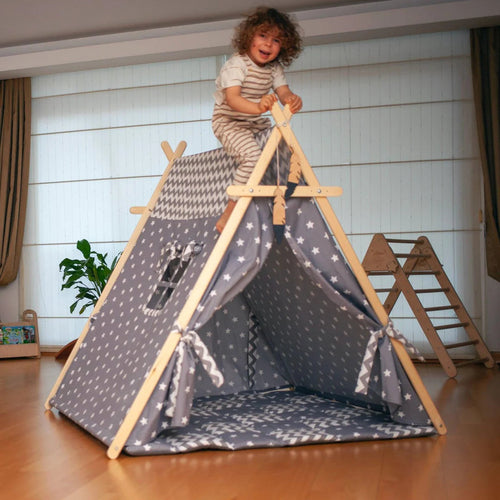 XL Bunny Play Tent &amp; Play Mat Set – Indoor &amp; Outdoor Kids Teepee Tent with Lights