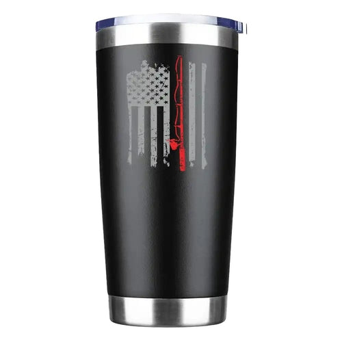 Fishing Rod American Flag 20oz Insulated Vacuum Sealed Tumbler