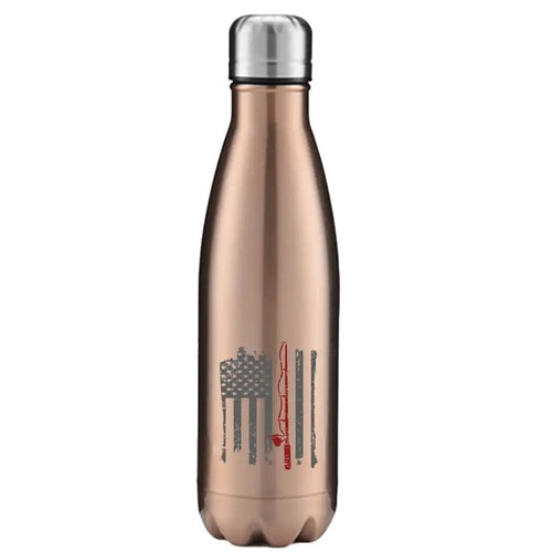Fishing Rod American Flag 17oz Stainless Steel Water Bottle – Durable, Leakproof, &amp; Patriotic