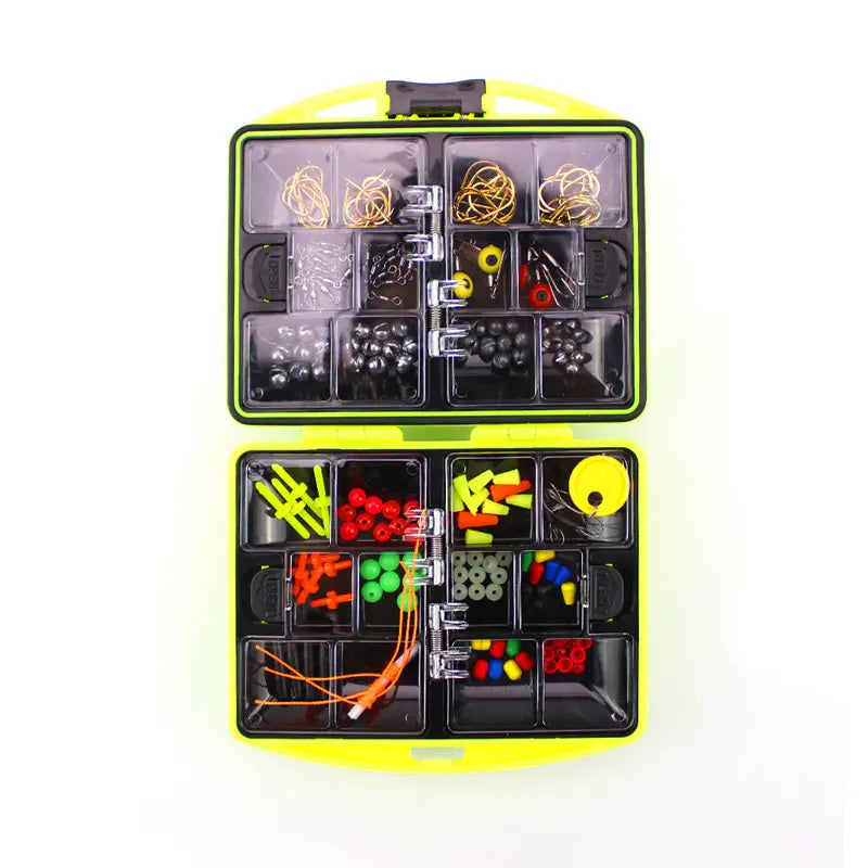 184-Piece Fishing Tackle Box Set – Compact Outdoor Fishing Accessories Kit with Hooks, Weights, Swivels &amp; More